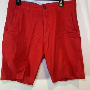 Divided H&M Men's 30 Red Button-Fly Shorts Light Twill, 10" Inseam HM Chino